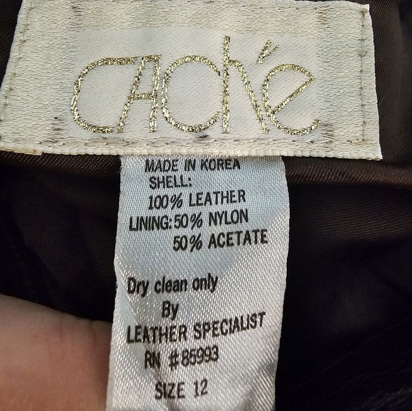 Vintage Buttery Soft 100% Leather Cache Mini Skirt - Size 12 - Picture 9 of 9